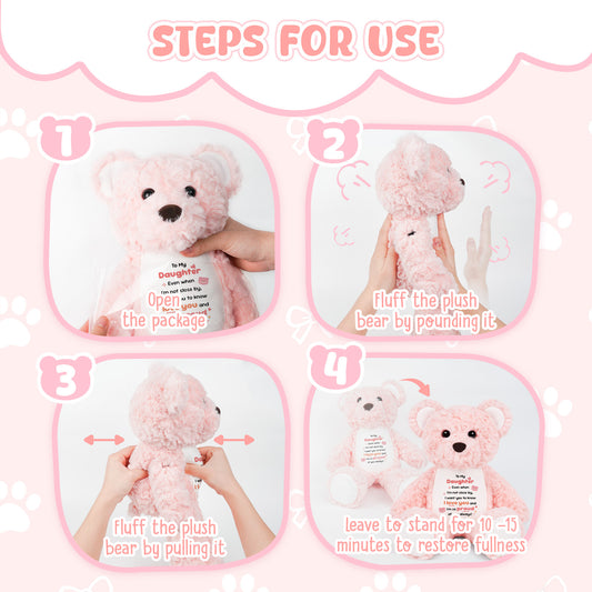 To My Daughter Plush Pink Bear