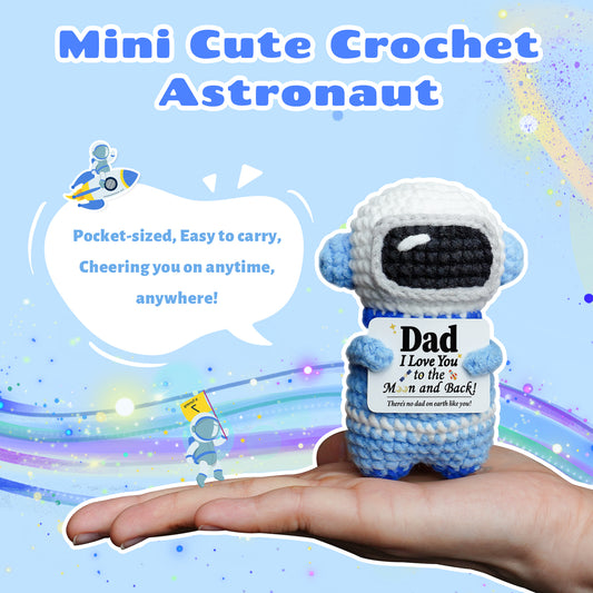 Dad I Love You Astronaut Crochet Doll