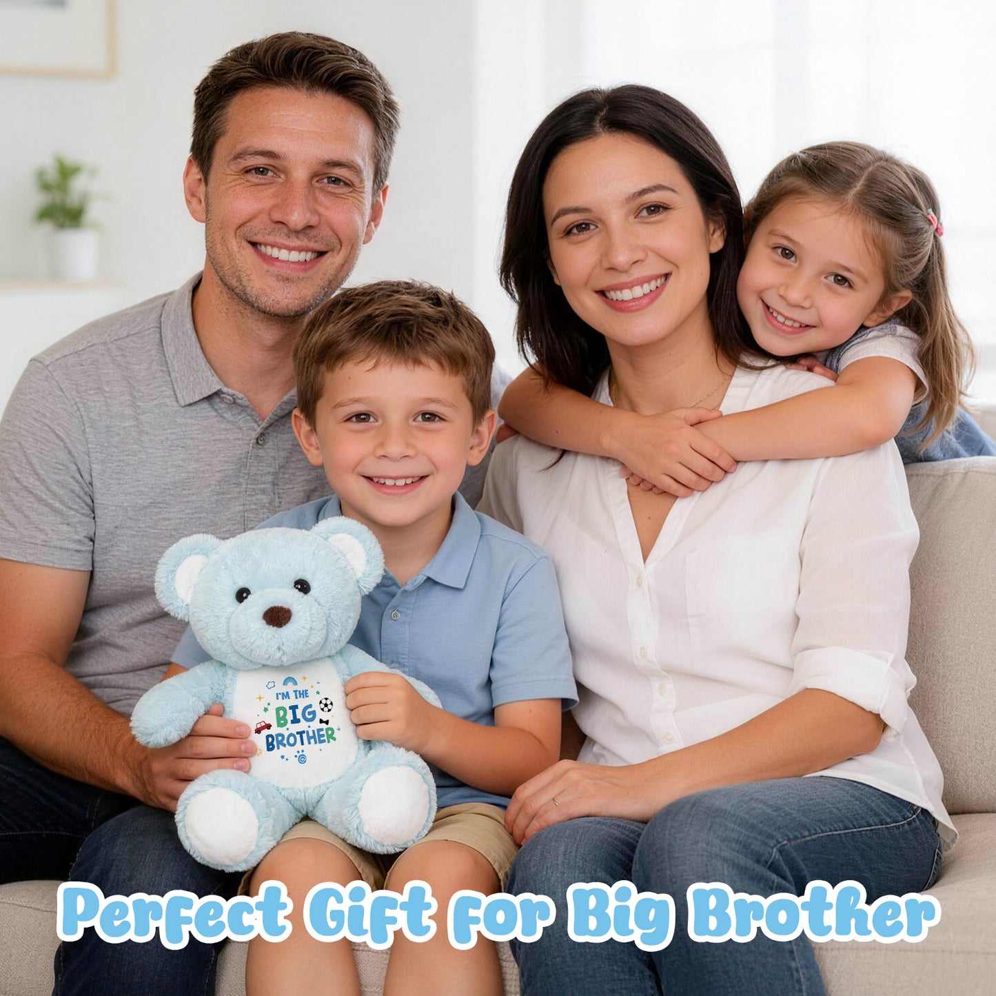 I'm the Big Brother - Blue Cuddly Plush Bear