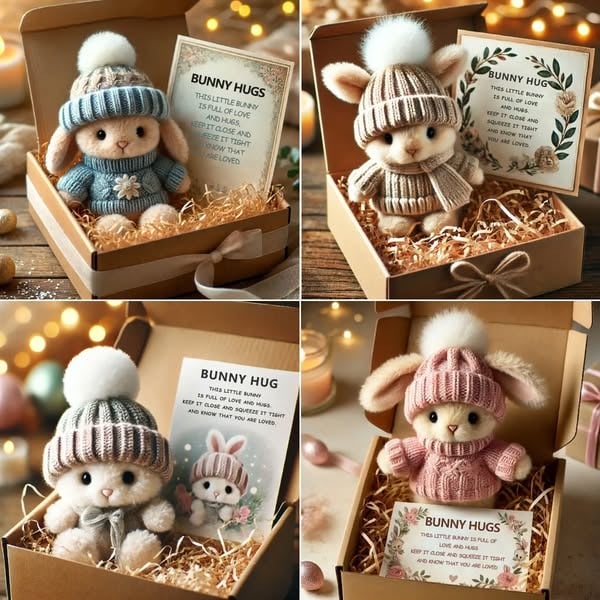 🎉Special Sale 50% OFF🐇Handmade Mini Bunny Hug Cute Easter Gift🎁