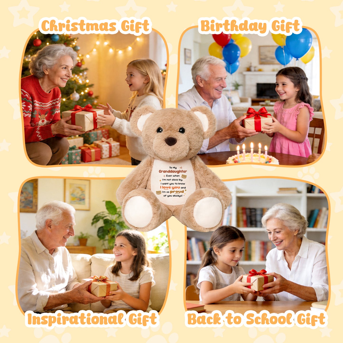 To My Granddaughter - Cuddly Plush Bear