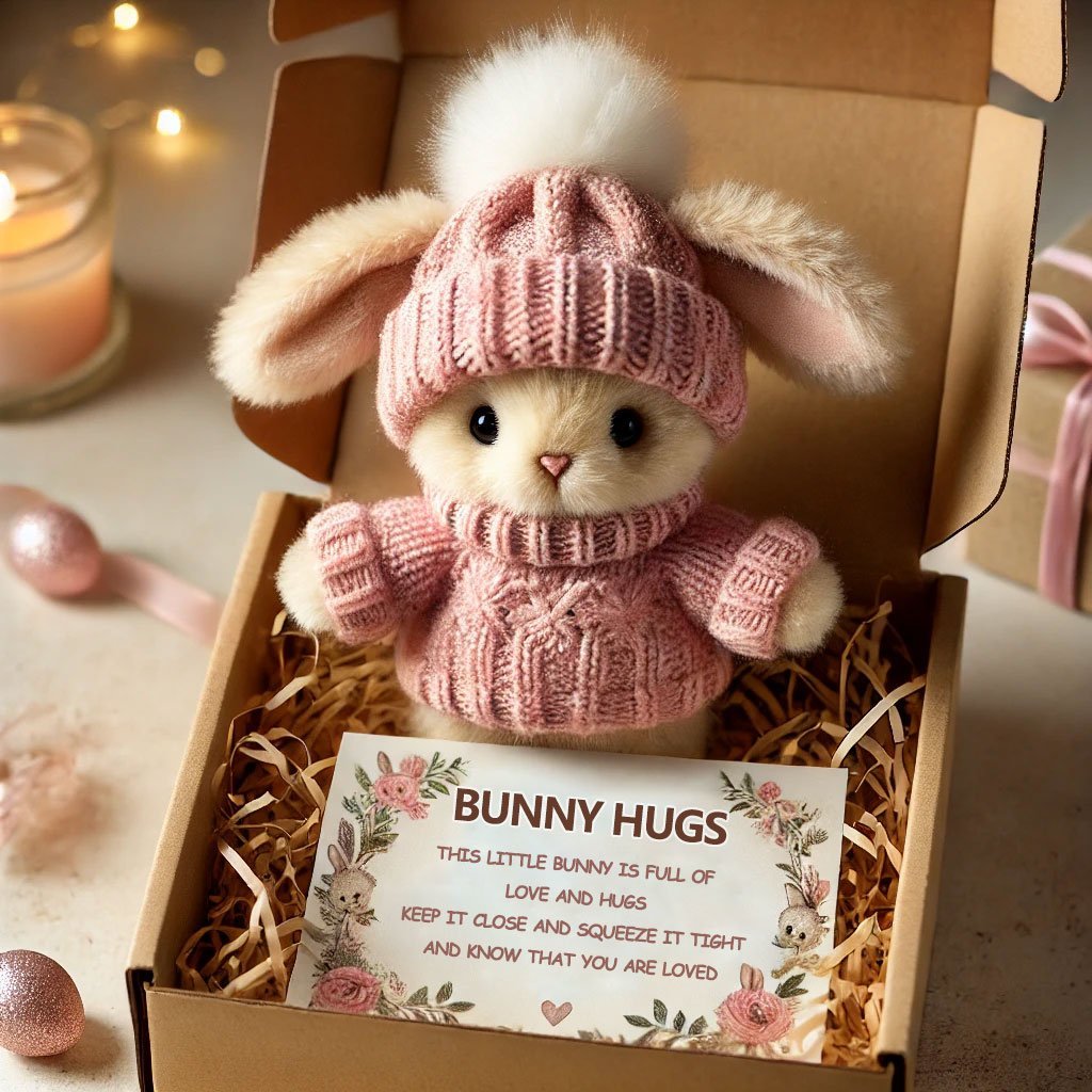 🎉Special Sale 50% OFF🐇Handmade Mini Bunny Hug Cute Easter Gift🎁