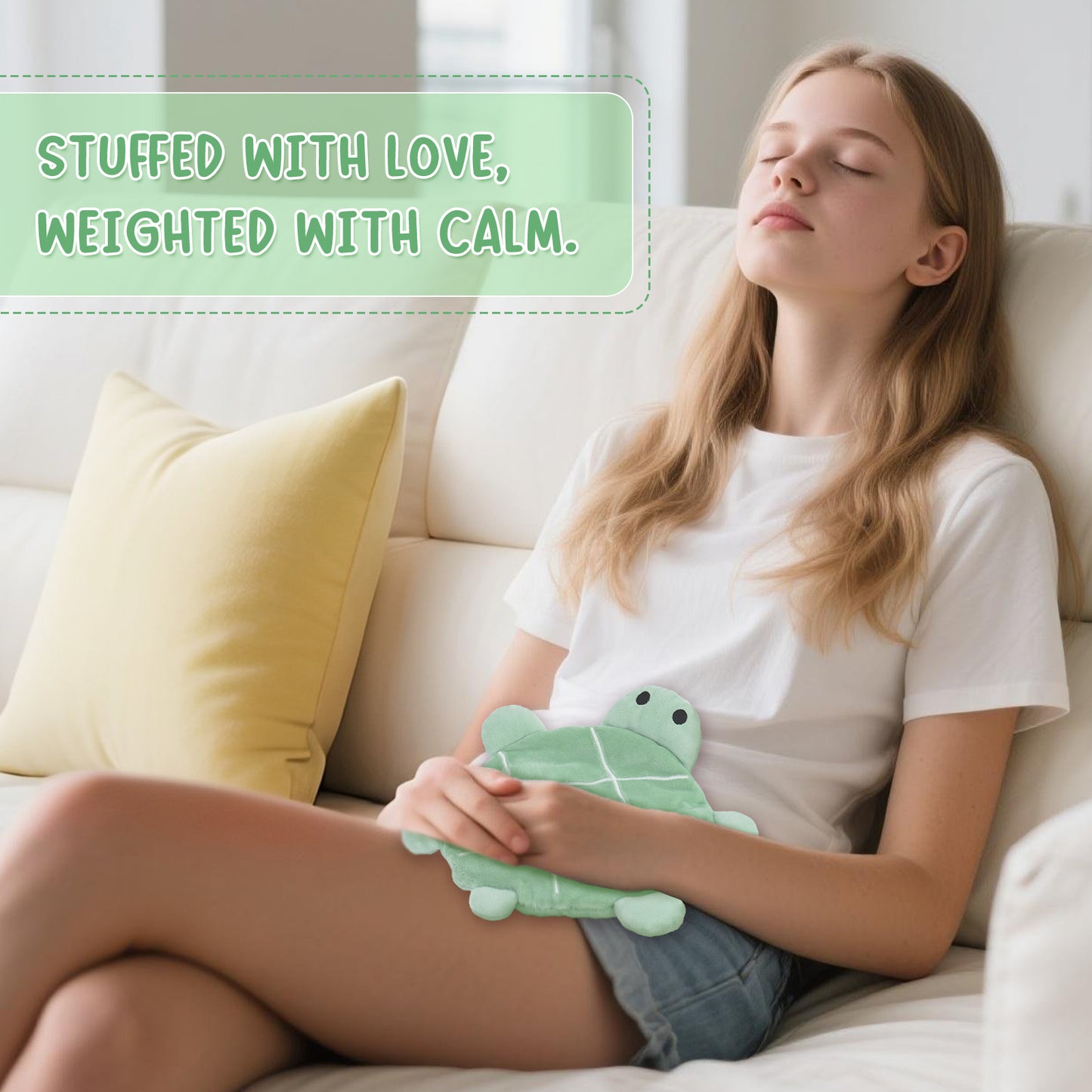 Green Turtle Cute Microwavable Stuffed Animal Heating Pad