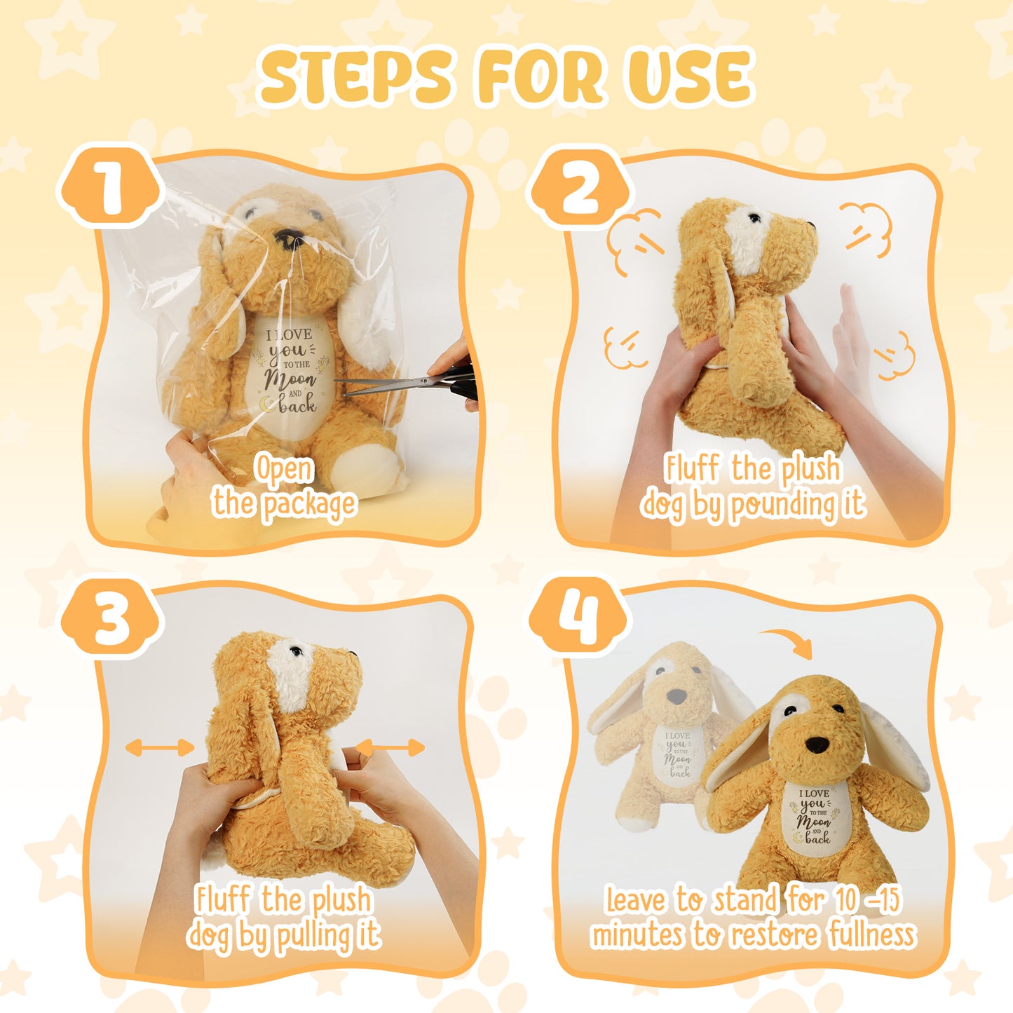 I Love You To The Moon And Back– Cuddly Plush Puppy