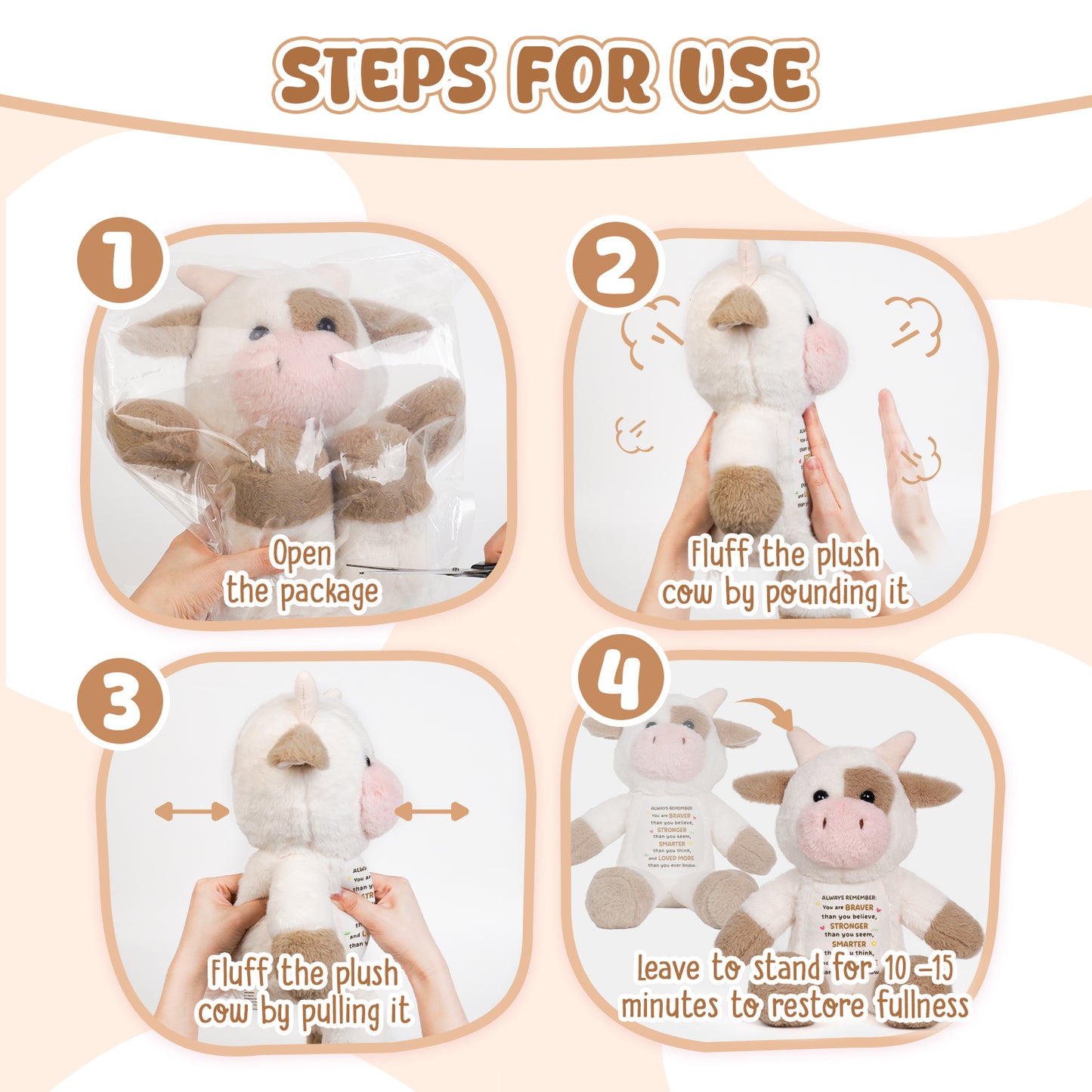 You Are Braver™ Plush Cow