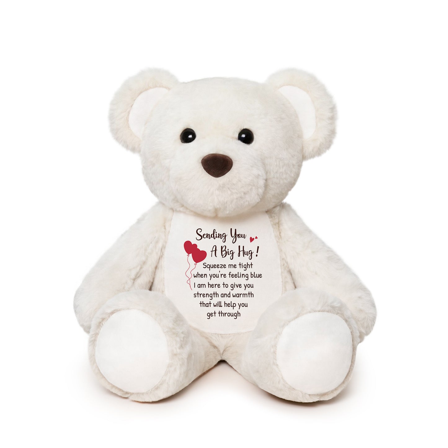 Sending You a Big Hug - White Cuddly Plush Bear
