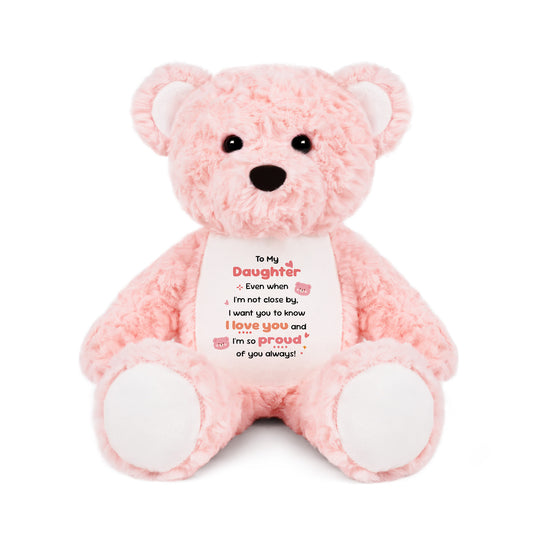 To My Daughter Plush Pink Bear