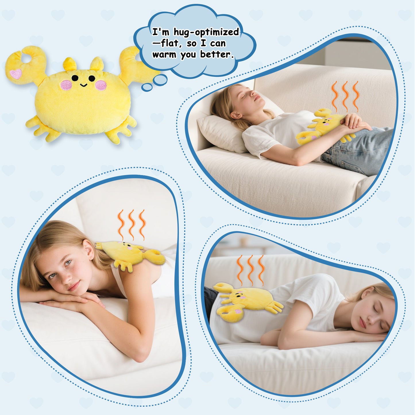 Yellow Crab Microwavable Heating Pad
