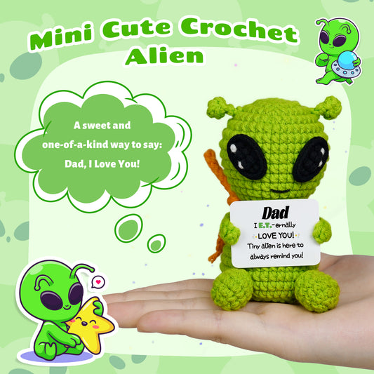 Dad Love You Alien Crochet Doll