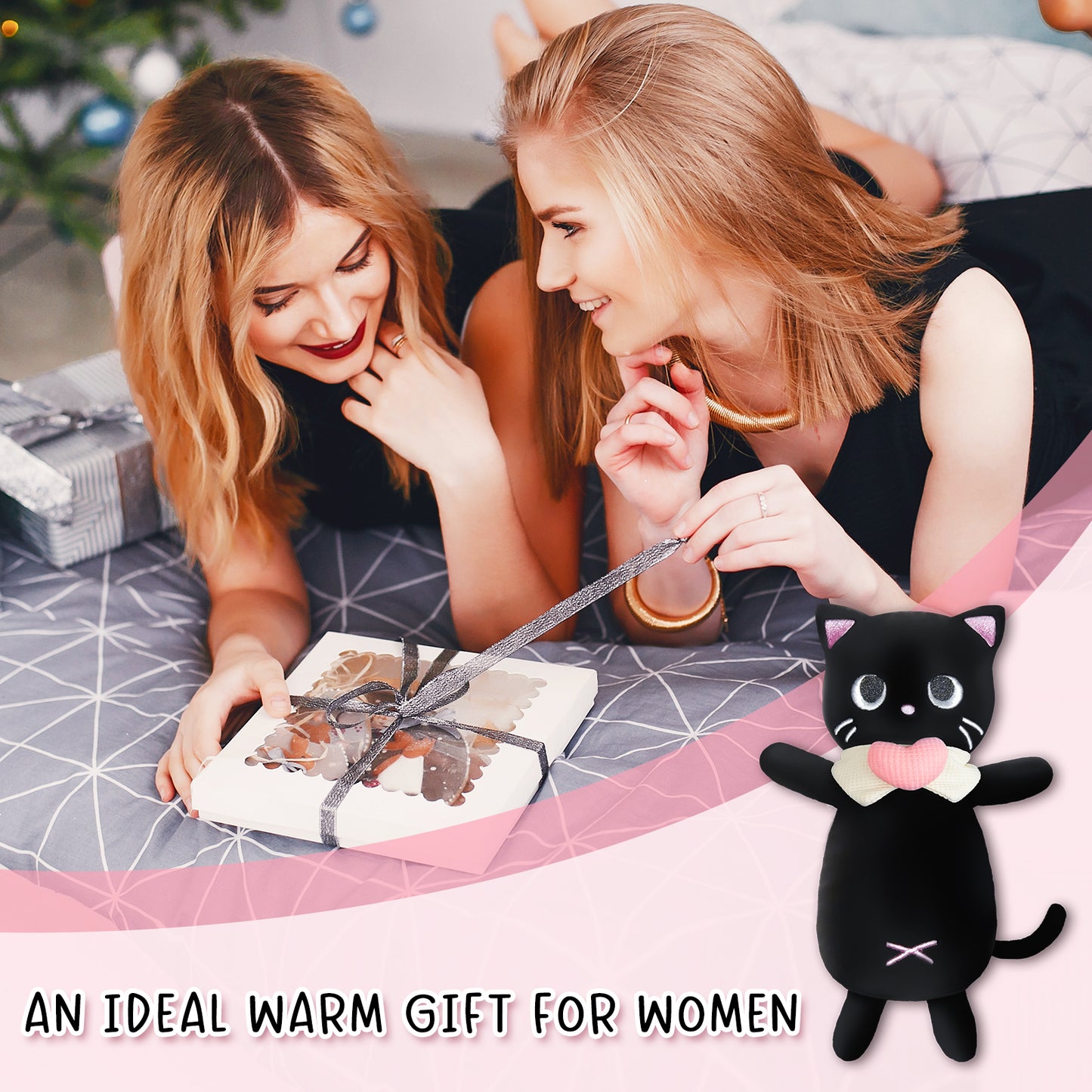 Black Cat Microwavable Heating Pad