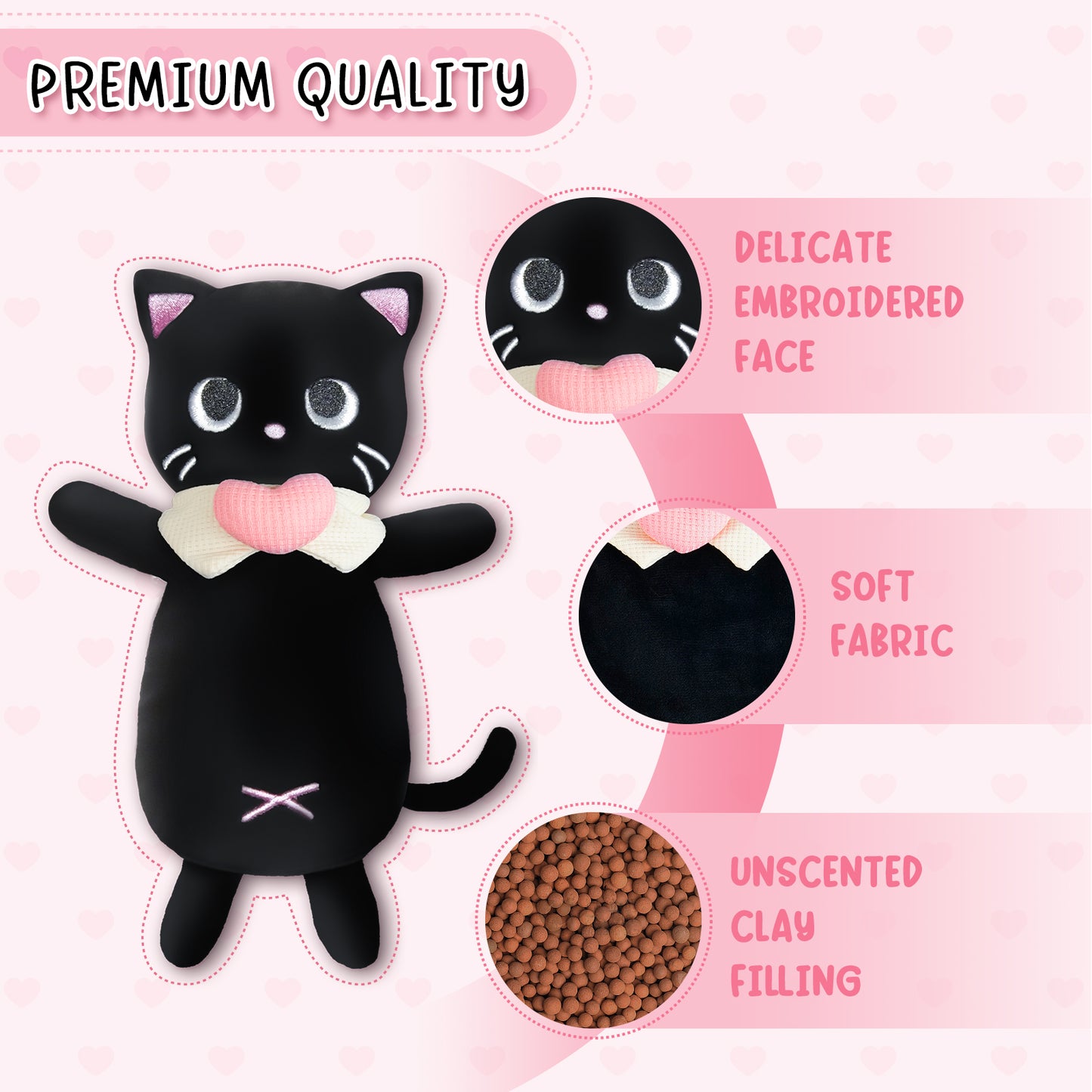 Black Cat Microwavable Heating Pad