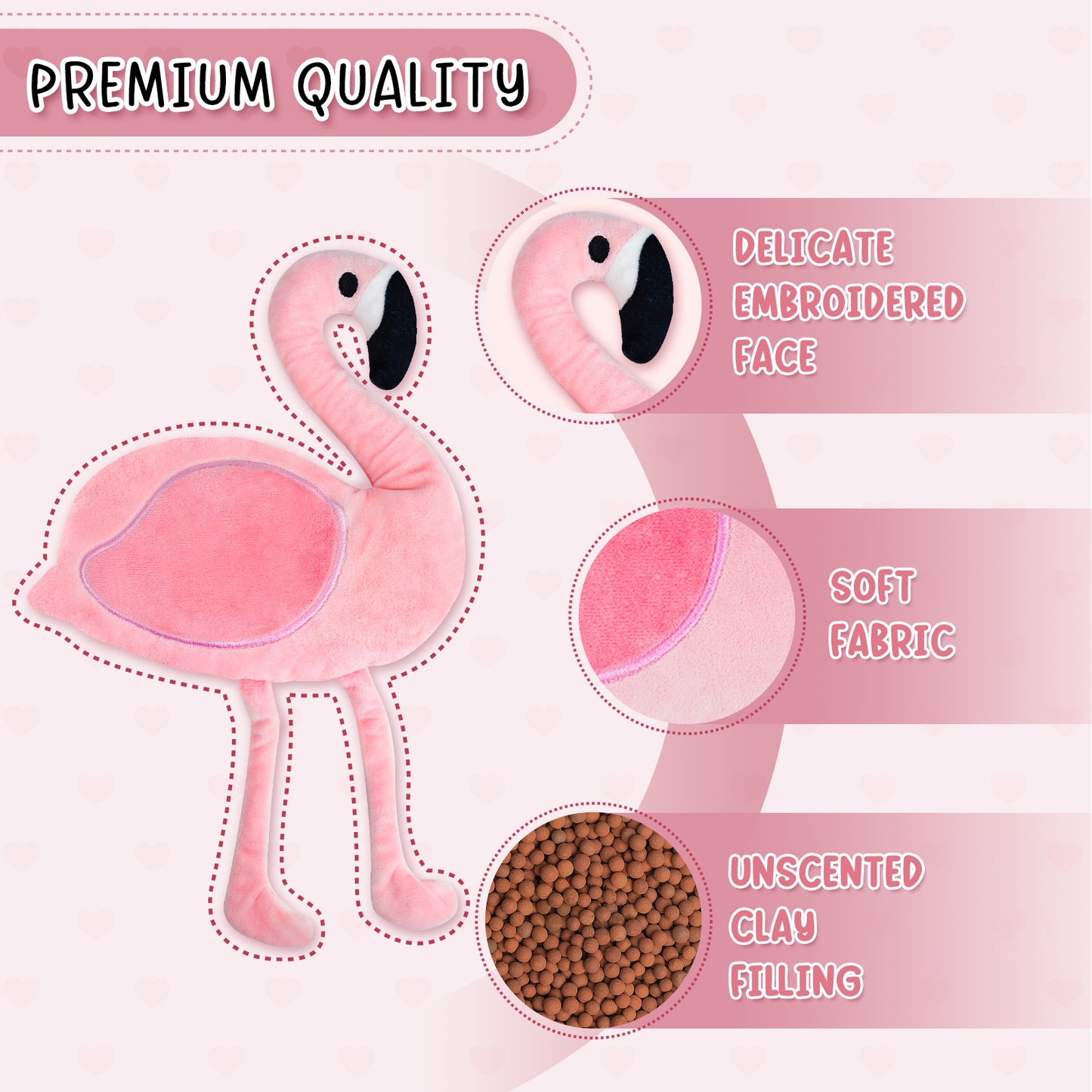 Pink Flamingo Microwavable Heating Pad