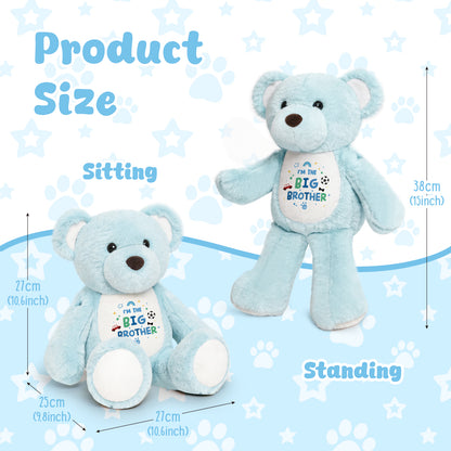 I'm the Big Brother - Blue Cuddly Plush Bear