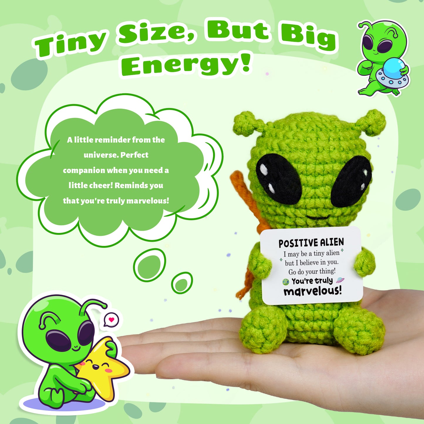Positive Alien Crochet Doll