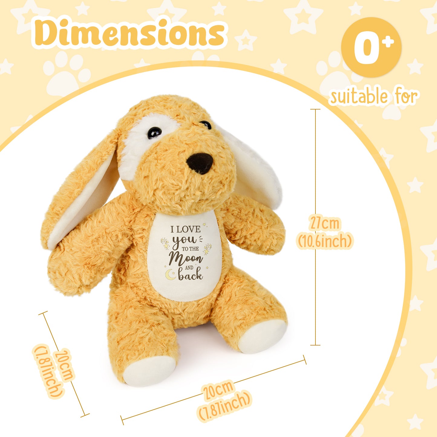 I Love You To The Moon And Back– Cuddly Plush Puppy