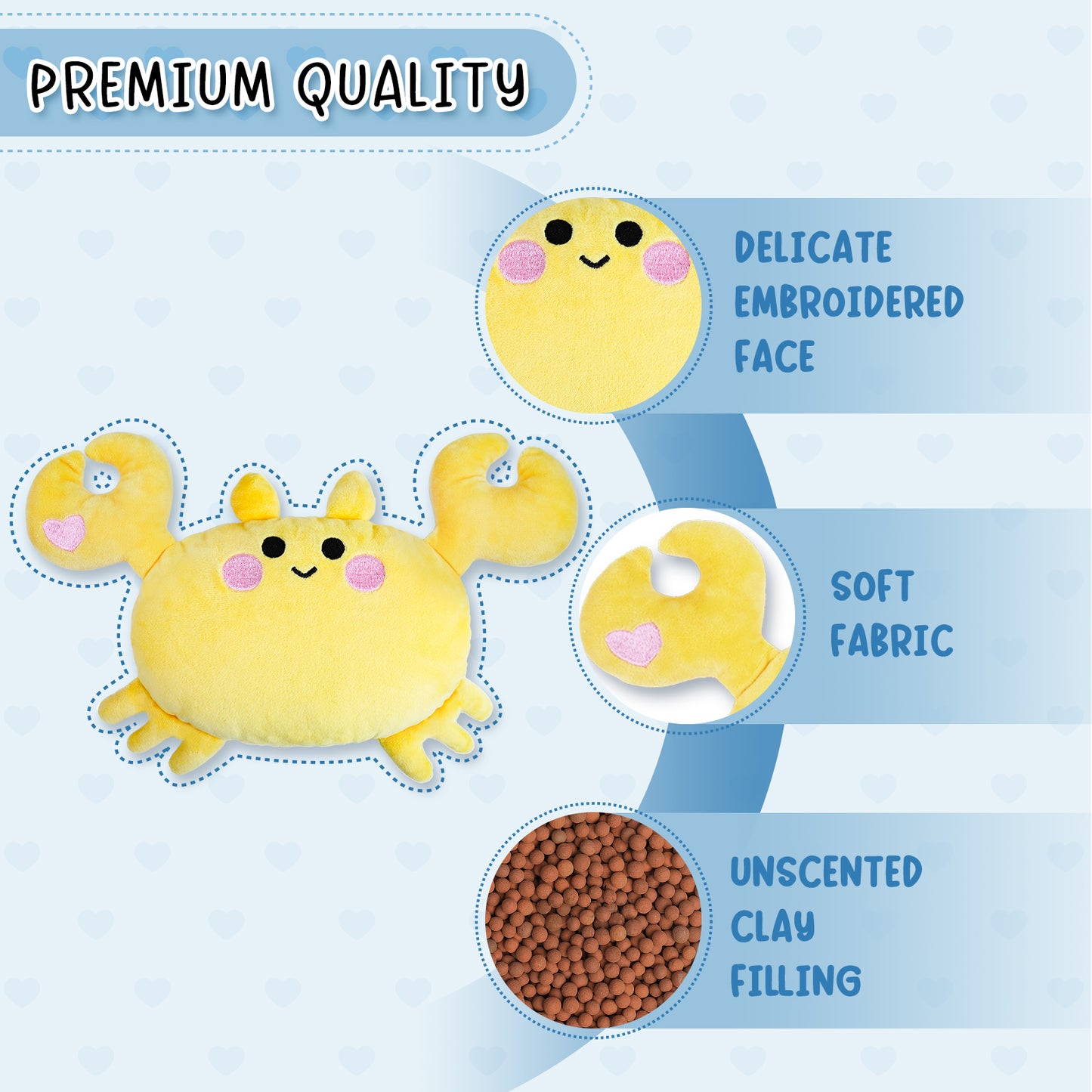 Yellow Crab Microwavable Heating Pad