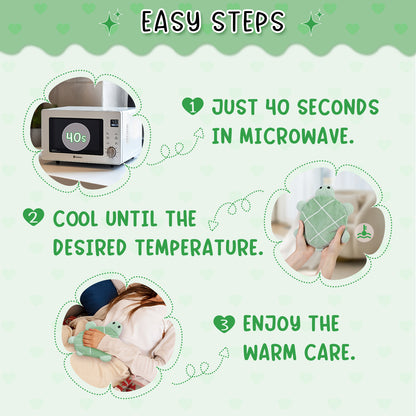 Green Turtle Cute Microwavable Stuffed Animal Heating Pad