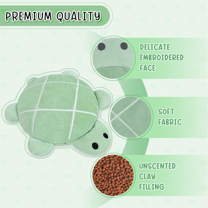 Green Turtle Cute Microwavable Stuffed Animal Heating Pad