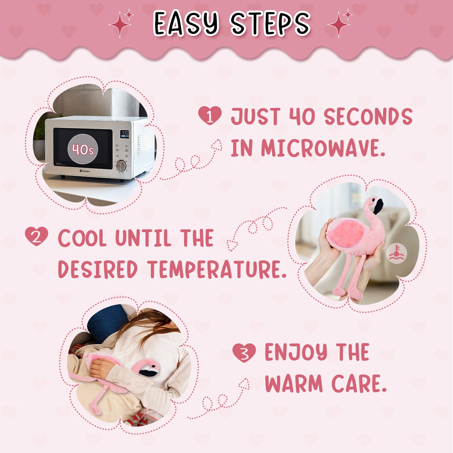 Pink Flamingo Microwavable Heating Pad