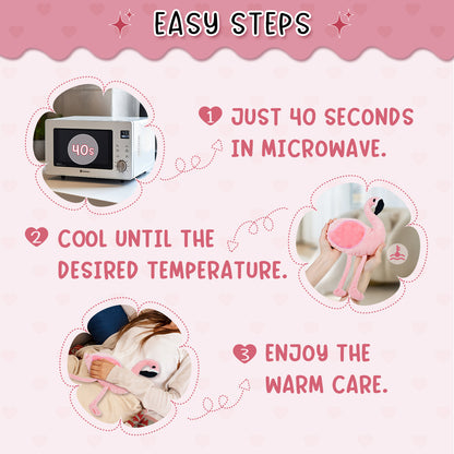 Pink Flamingo Microwavable Heating Pad