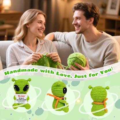 My Love for You is Out of This World Alien Crochet Doll