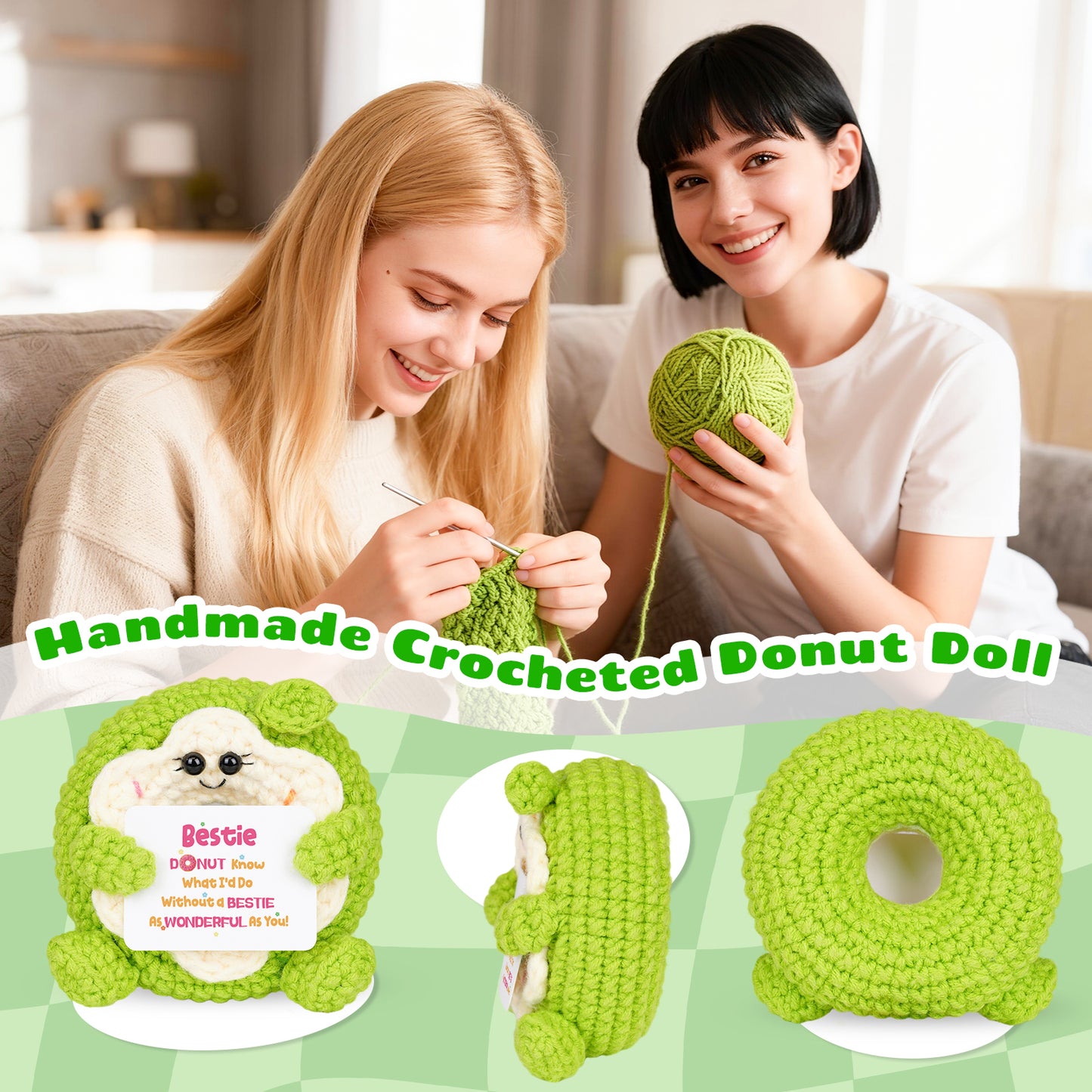 Positive Donut Crochet Doll - For Bestie