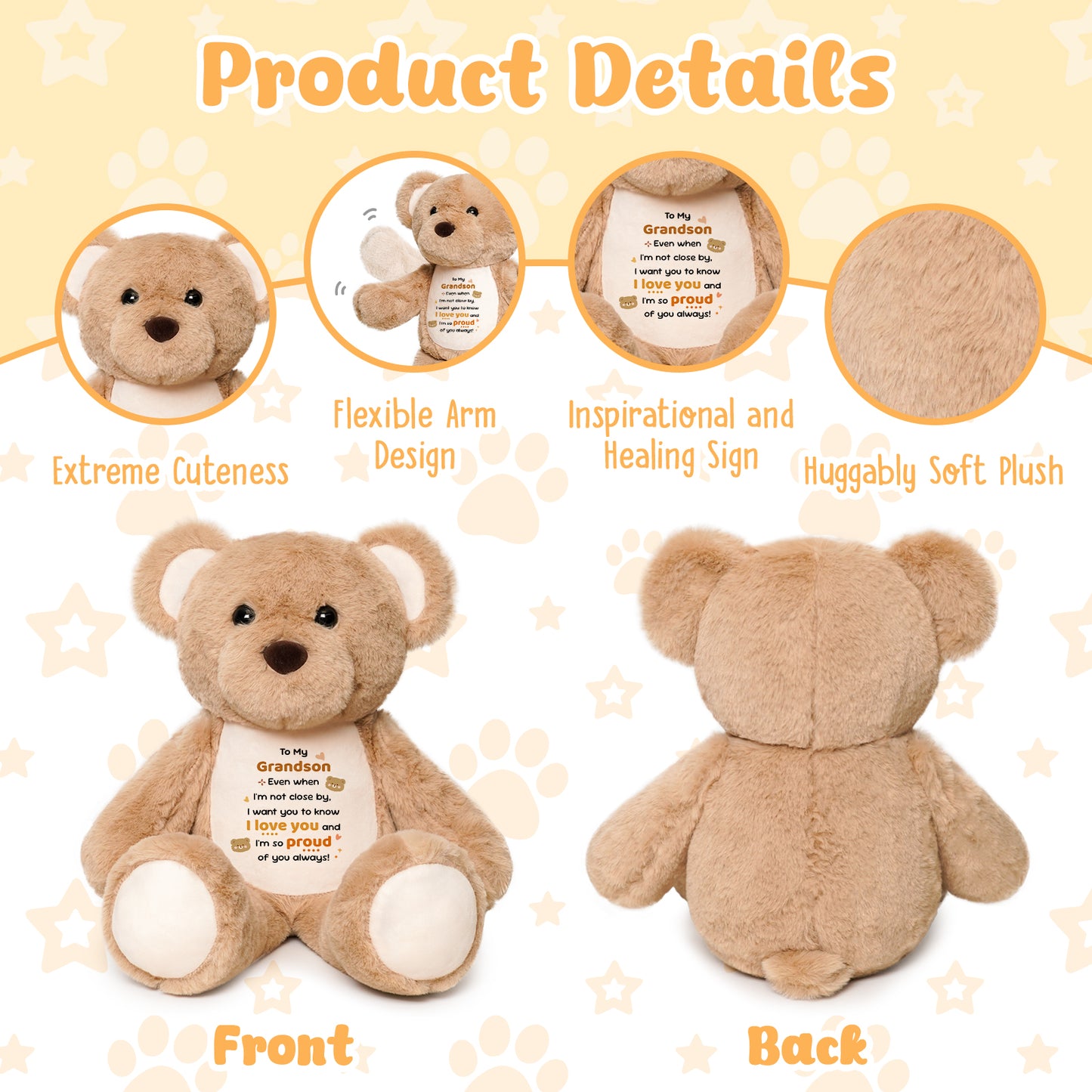 To My Grandson - Cuddly Plush Bear