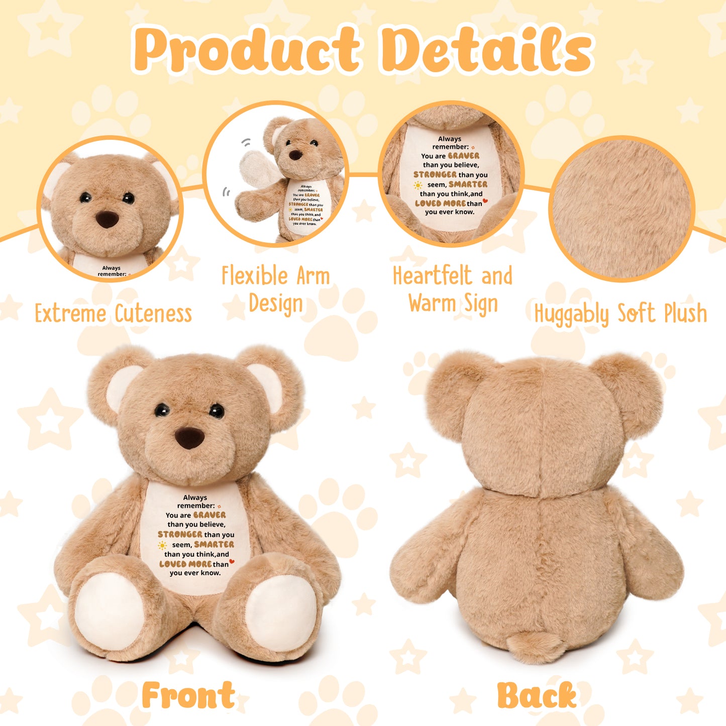 Always Remember You Are Braver - Cuddly Plush Bear