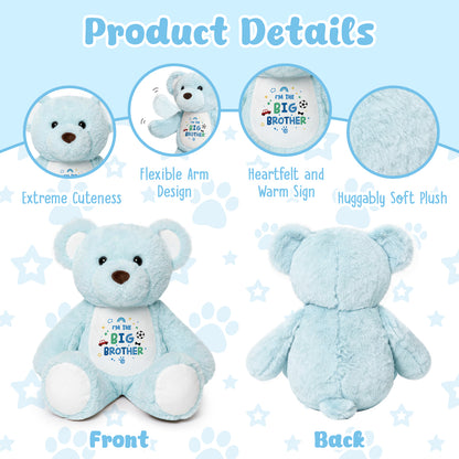 I'm the Big Brother - Blue Cuddly Plush Bear