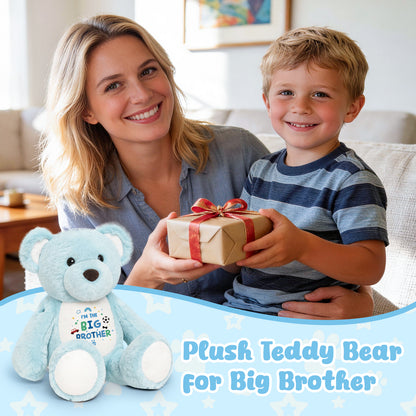 I'm the Big Brother - Blue Cuddly Plush Bear