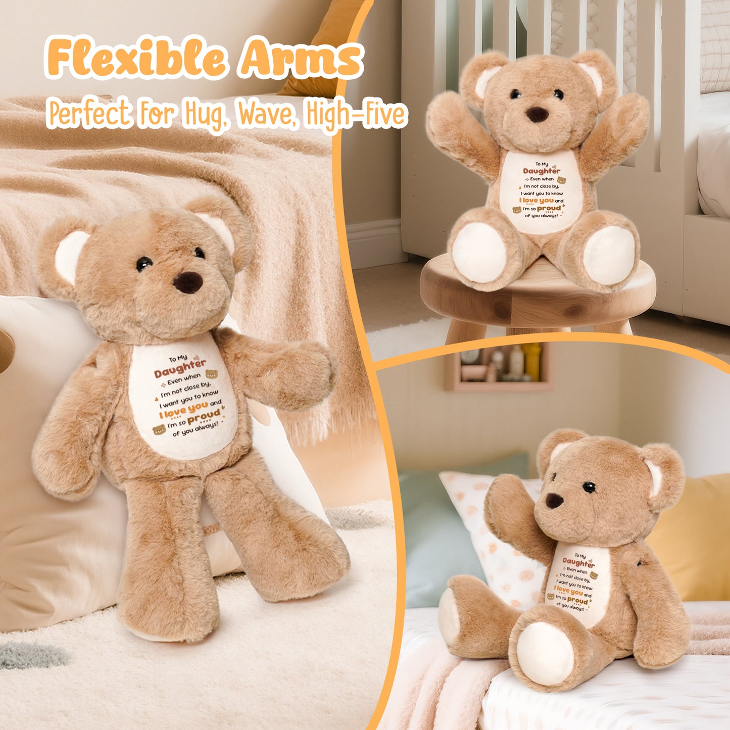 To My Daughter Plush Bear