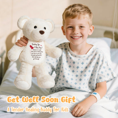 Sending You a Big Hug - White Cuddly Plush Bear