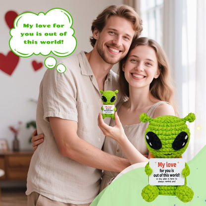 My Love for You is Out of This World Alien Crochet Doll