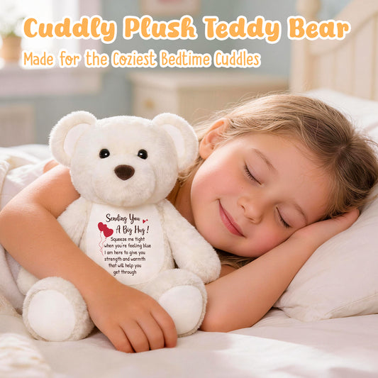 Sending You a Big Hug - White Cuddly Plush Bear