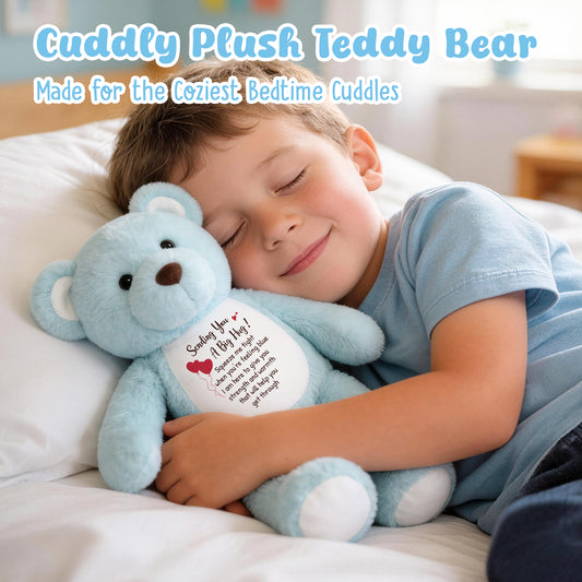 Sending You a Big Hug - Blue Cuddly Plush Bear