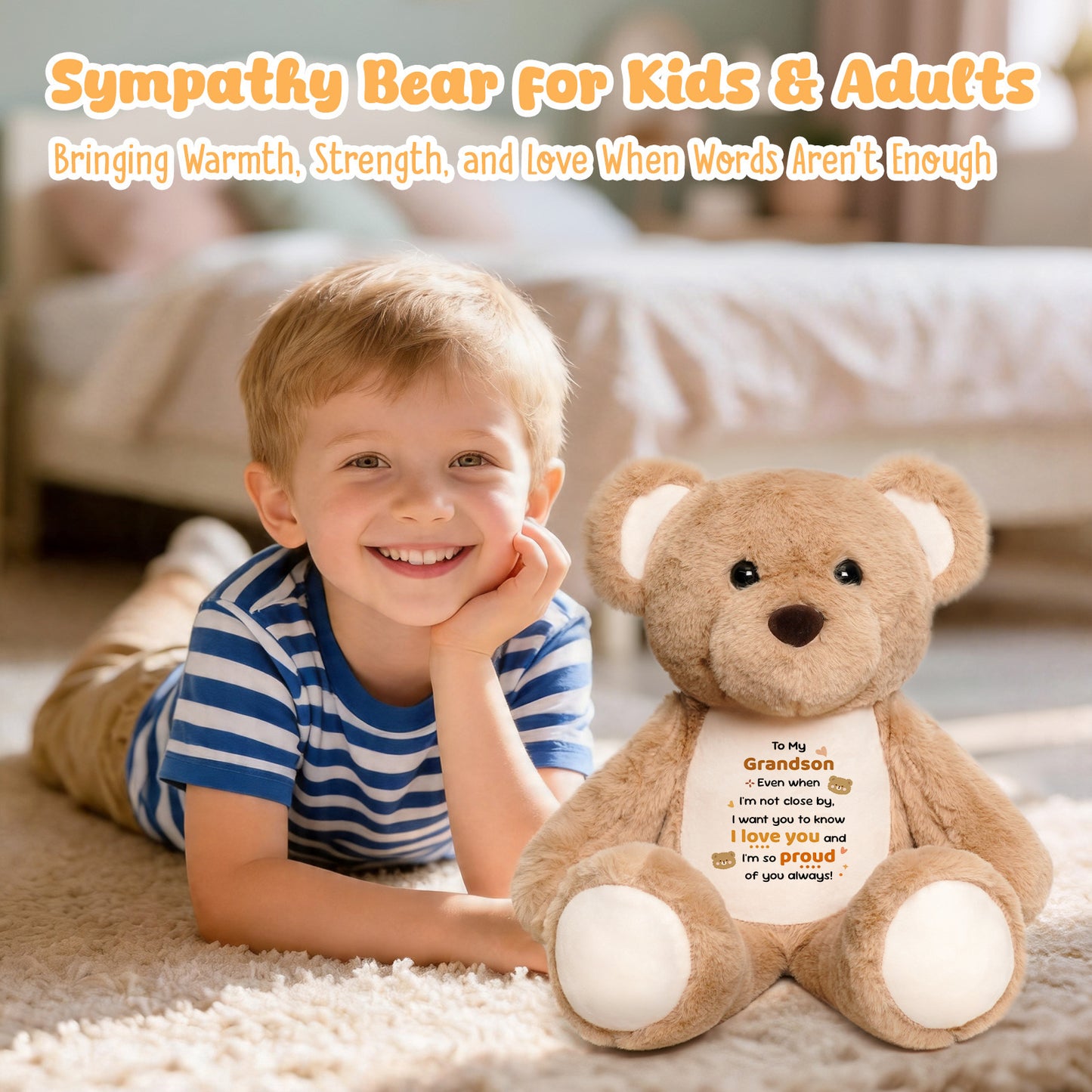 To My Grandson - Cuddly Plush Bear