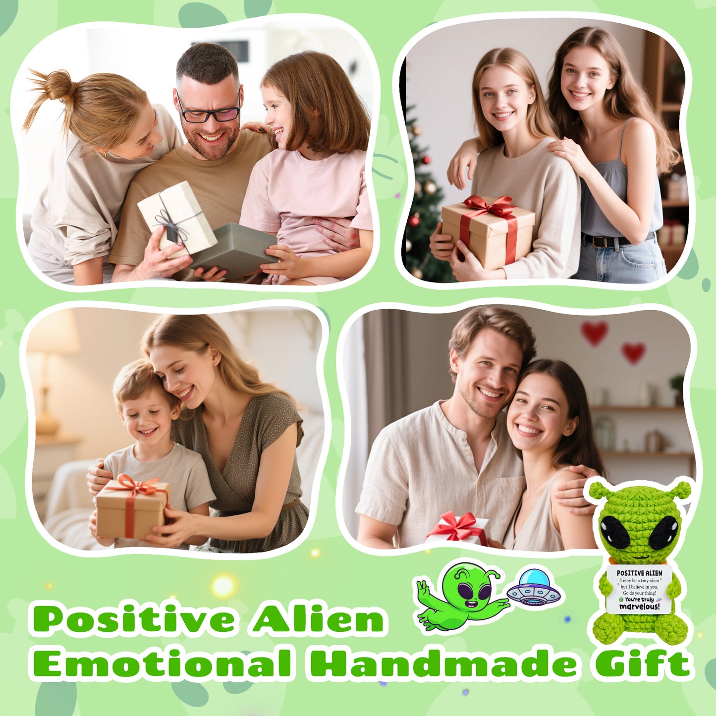 Positive Alien Crochet Doll