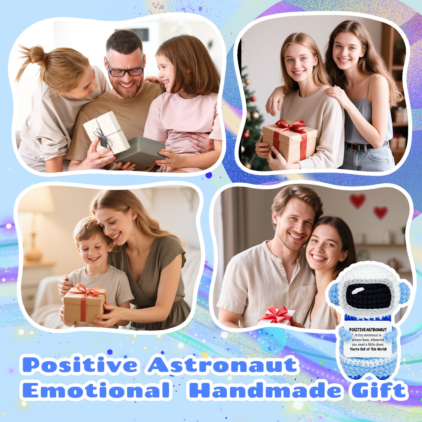 Positive Astronaut Crochet Doll