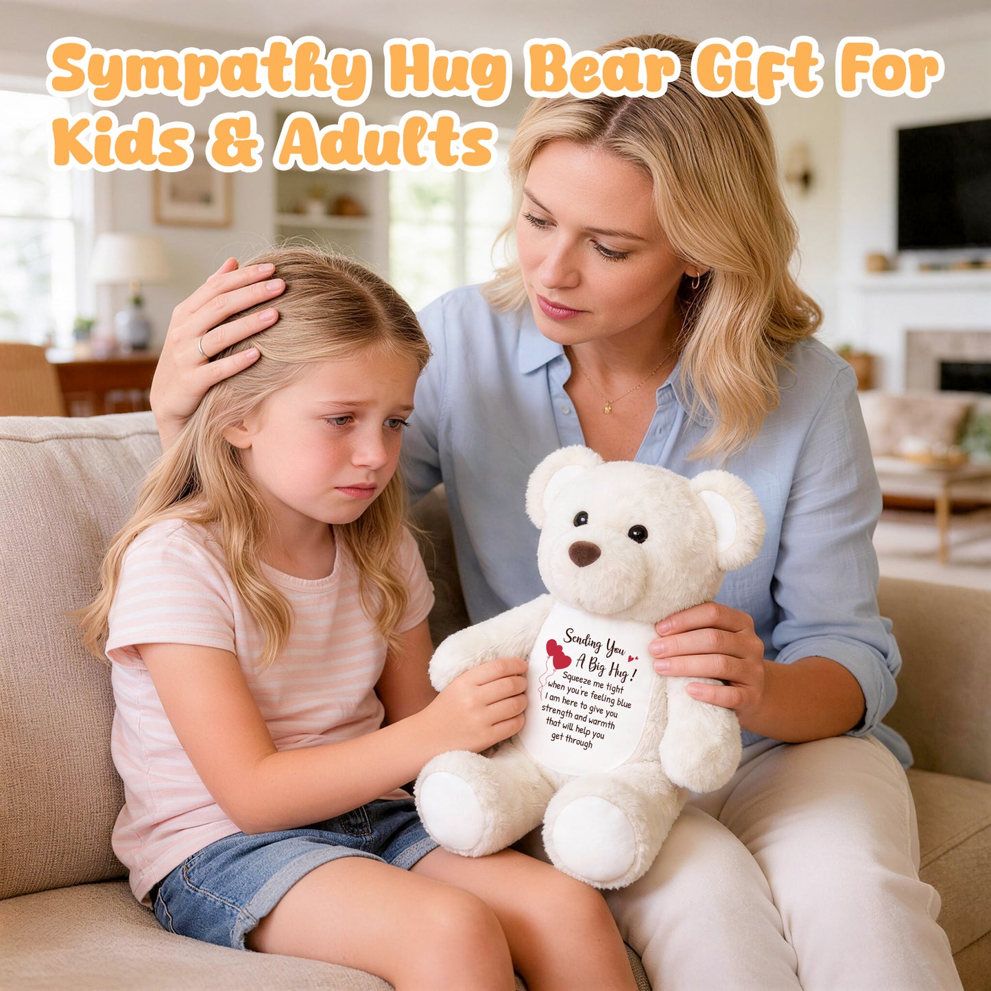 Sending You a Big Hug - White Cuddly Plush Bear