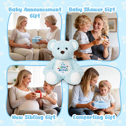 I'm the Big Brother - Blue Cuddly Plush Bear