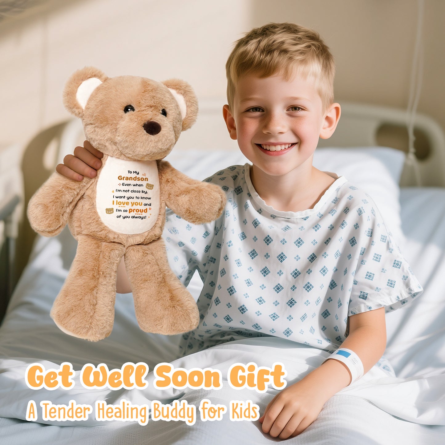 To My Grandson - Cuddly Plush Bear