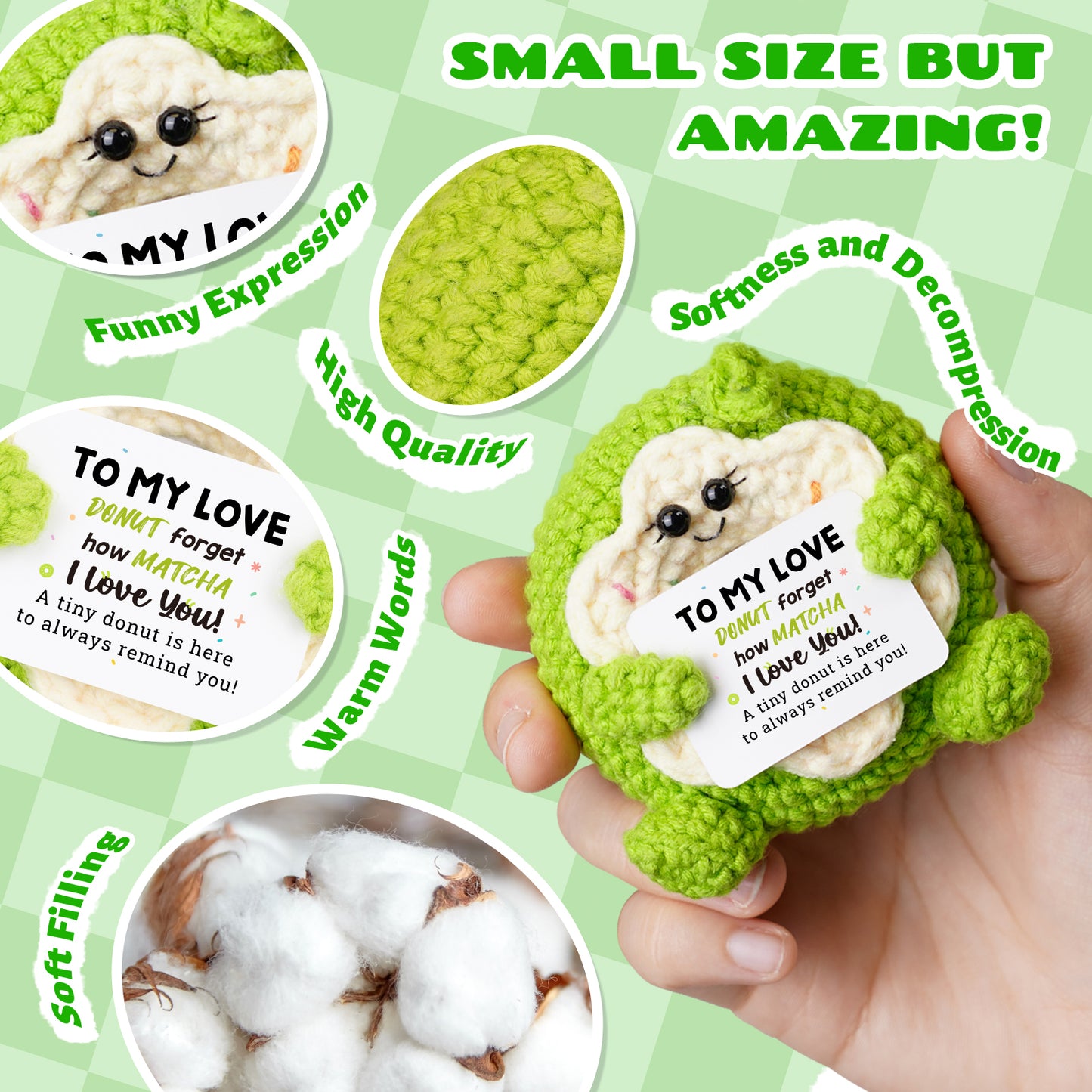 Positive Donut Crochet Doll - To My Love