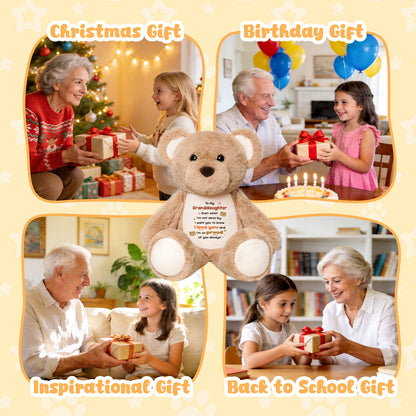 To My Granddaughter - Cuddly Plush Bear