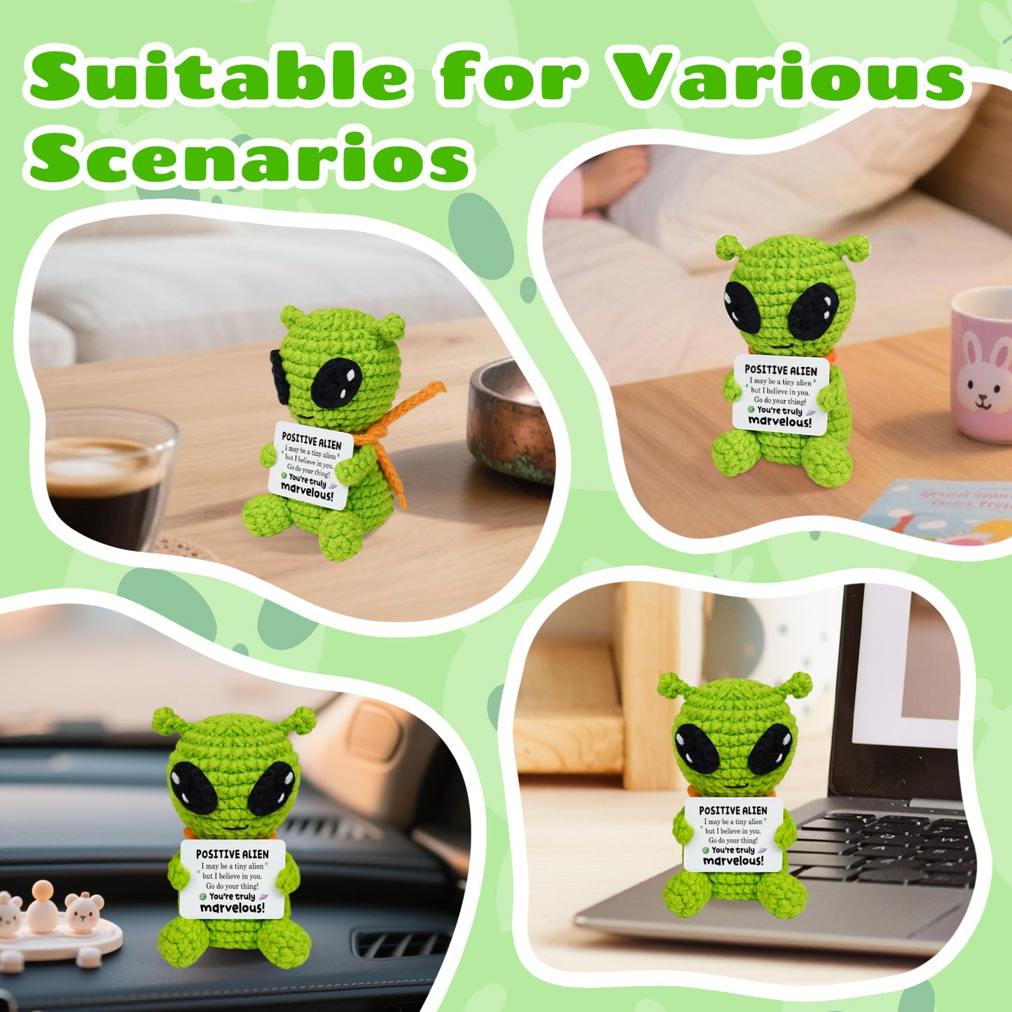 Positive Alien Crochet Doll