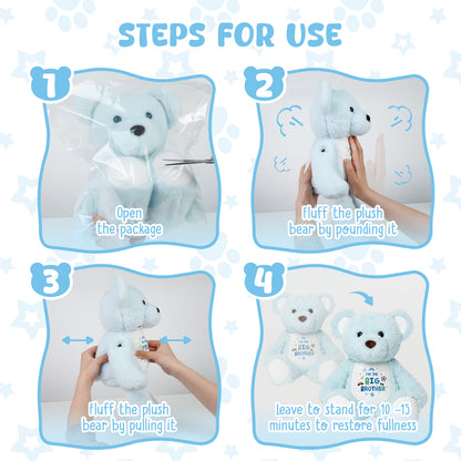 I'm the Big Brother - Blue Cuddly Plush Bear
