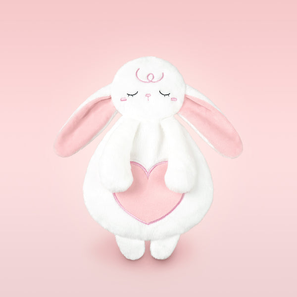 Plush bunny heating pad, a cozy gift to send with a get well soon card
