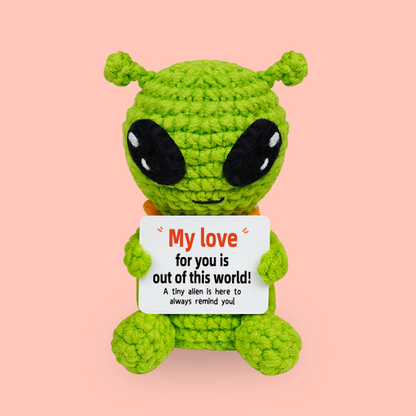 My Love for You is Out of This World Alien Crochet Doll