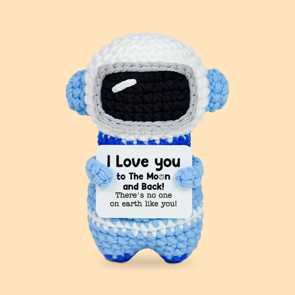 I Love You to The Moon and Back Astronaut Crochet Doll