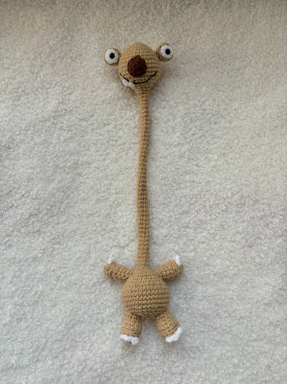 Handmade Crochet Prehistoric Sloth Bag Charm