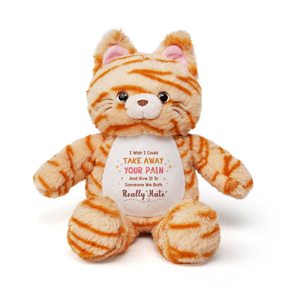 WoollyPearl 13 inch Funny Get Well Soon Cat Plush Toy